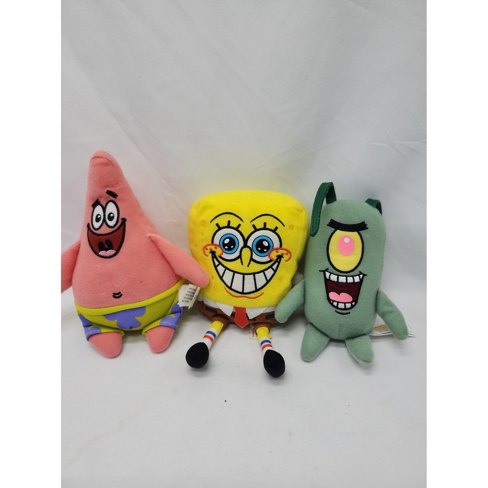 Lot Of 3 Nickelodeon Spongebob Sqarepants & Patrick Star And Plankton